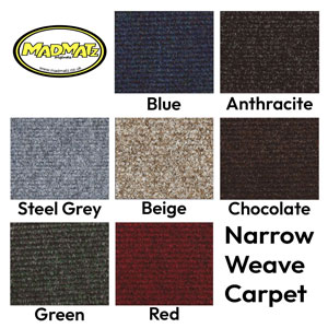 Camper Carpet Swatch - 7 Colours in Narrow Weave Carpet